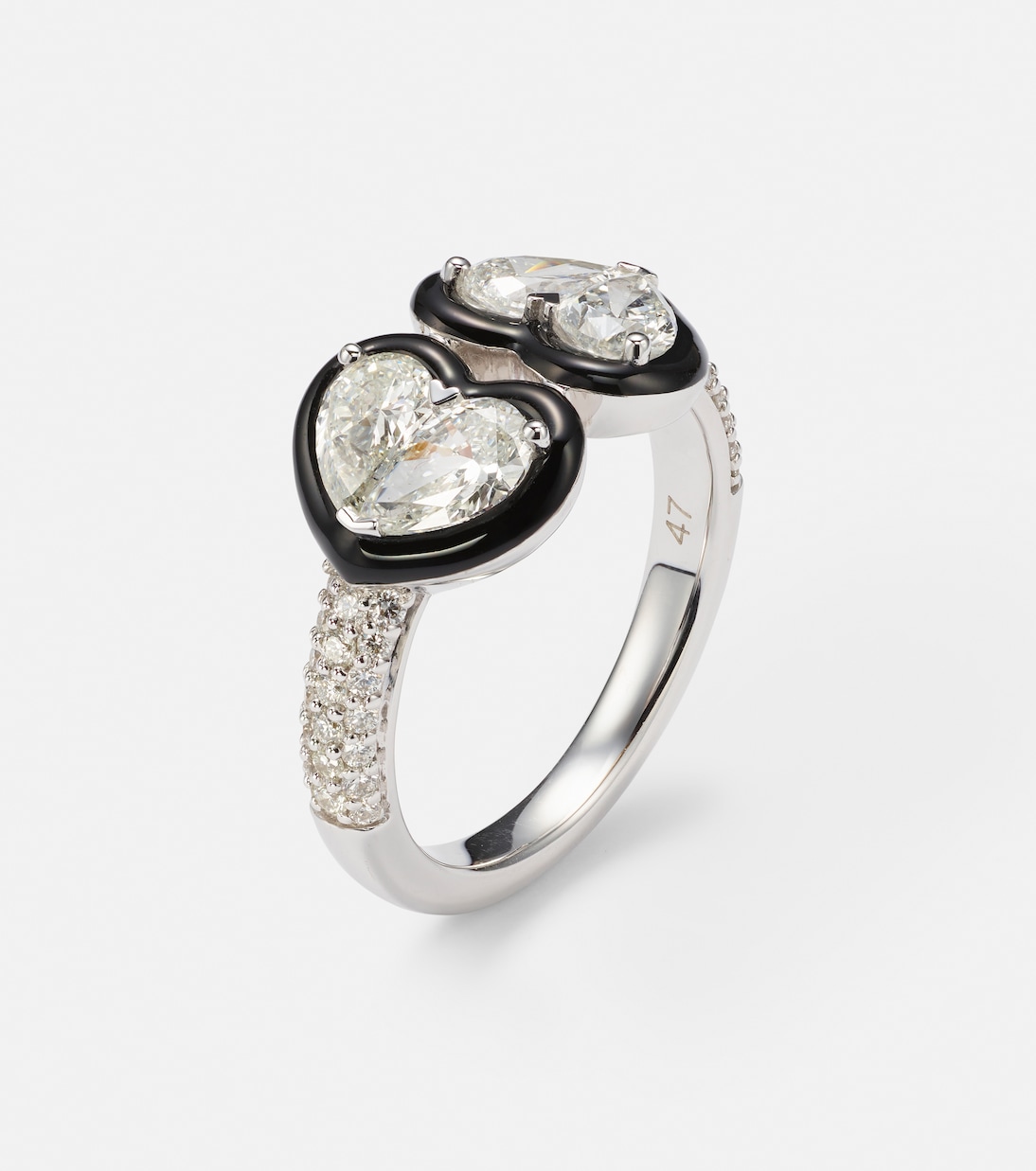 Anello Heart in oro bianco 18kt con diamanti | Kamyen