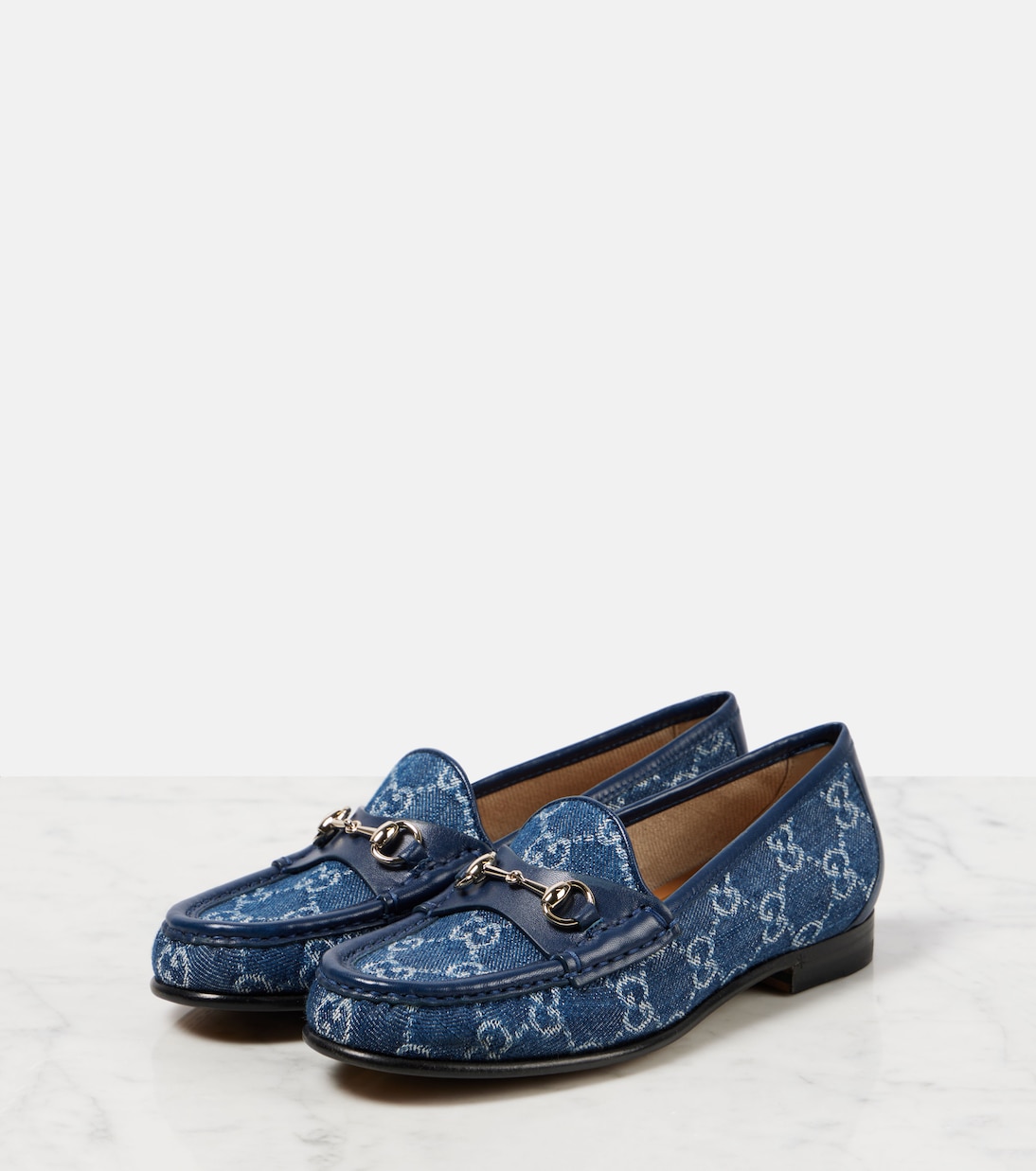 Scarpe mocassino GG in denim con Horsebit 1953 di GUCCI per giovani trendy