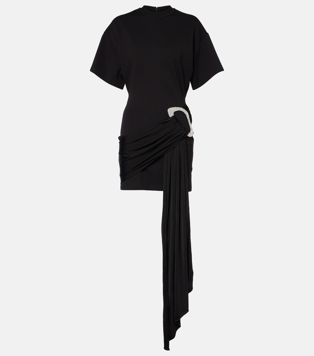 Embellished draped jersey minidress | David Koma