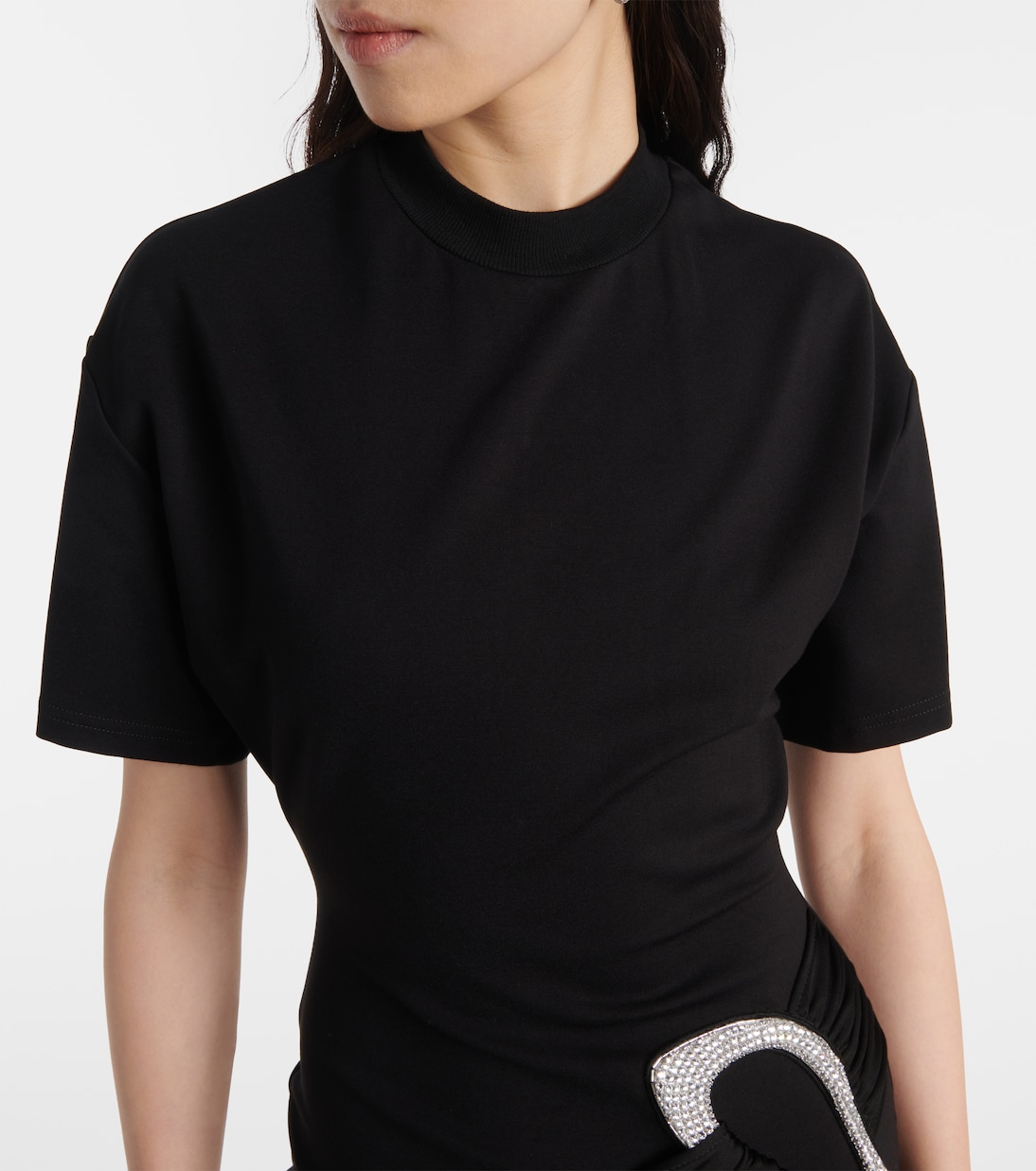 Embellished draped jersey minidress | David Koma