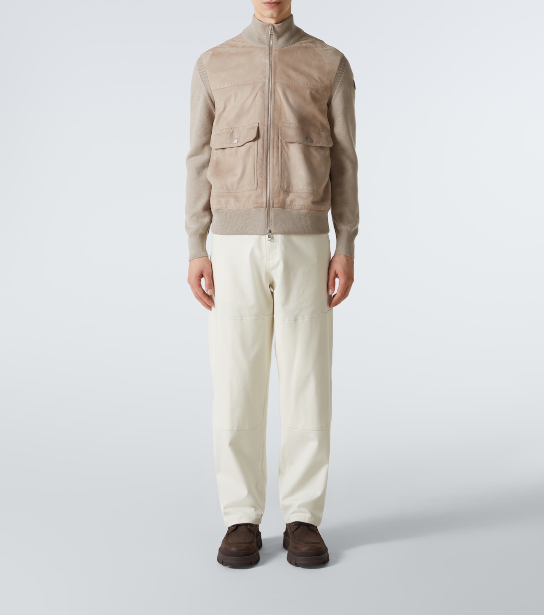 Suede, cotton and wool jacket | Moncler
