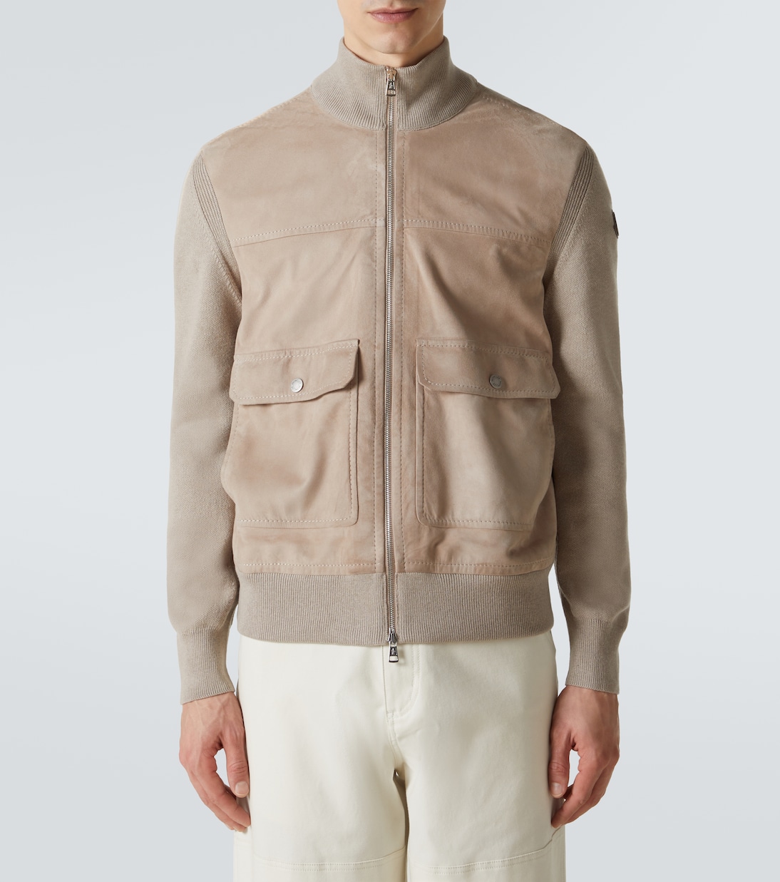 Suede, cotton and wool jacket | Moncler