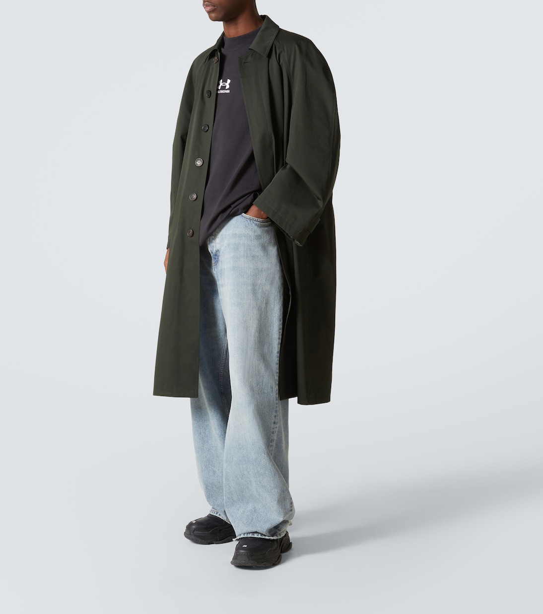 Gabardina de algodón con cinturón | Balenciaga