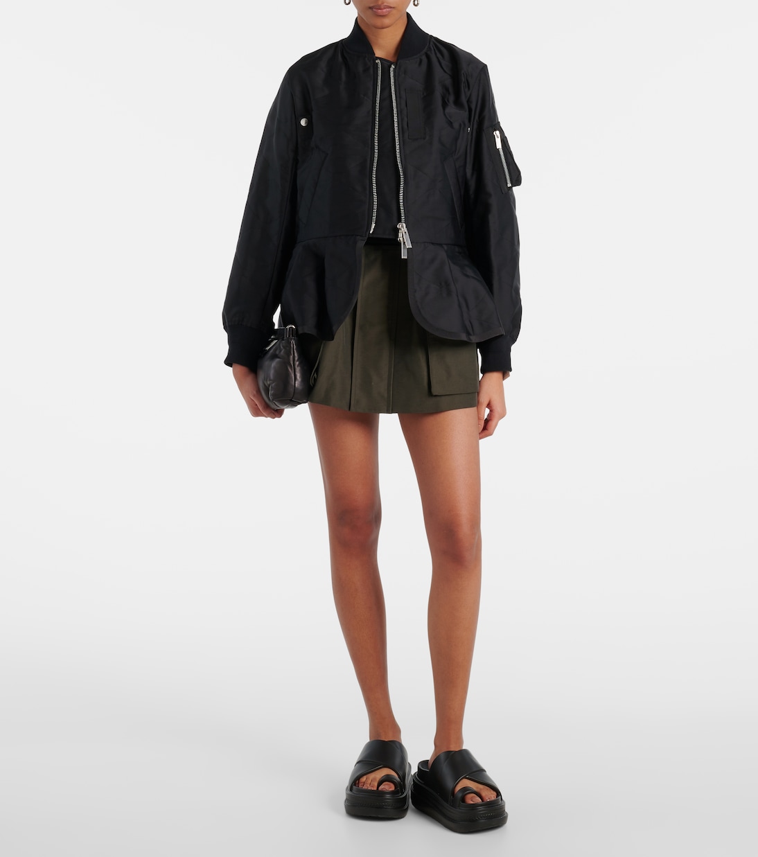 Giacca blouson trapuntata in raso  | Sacai