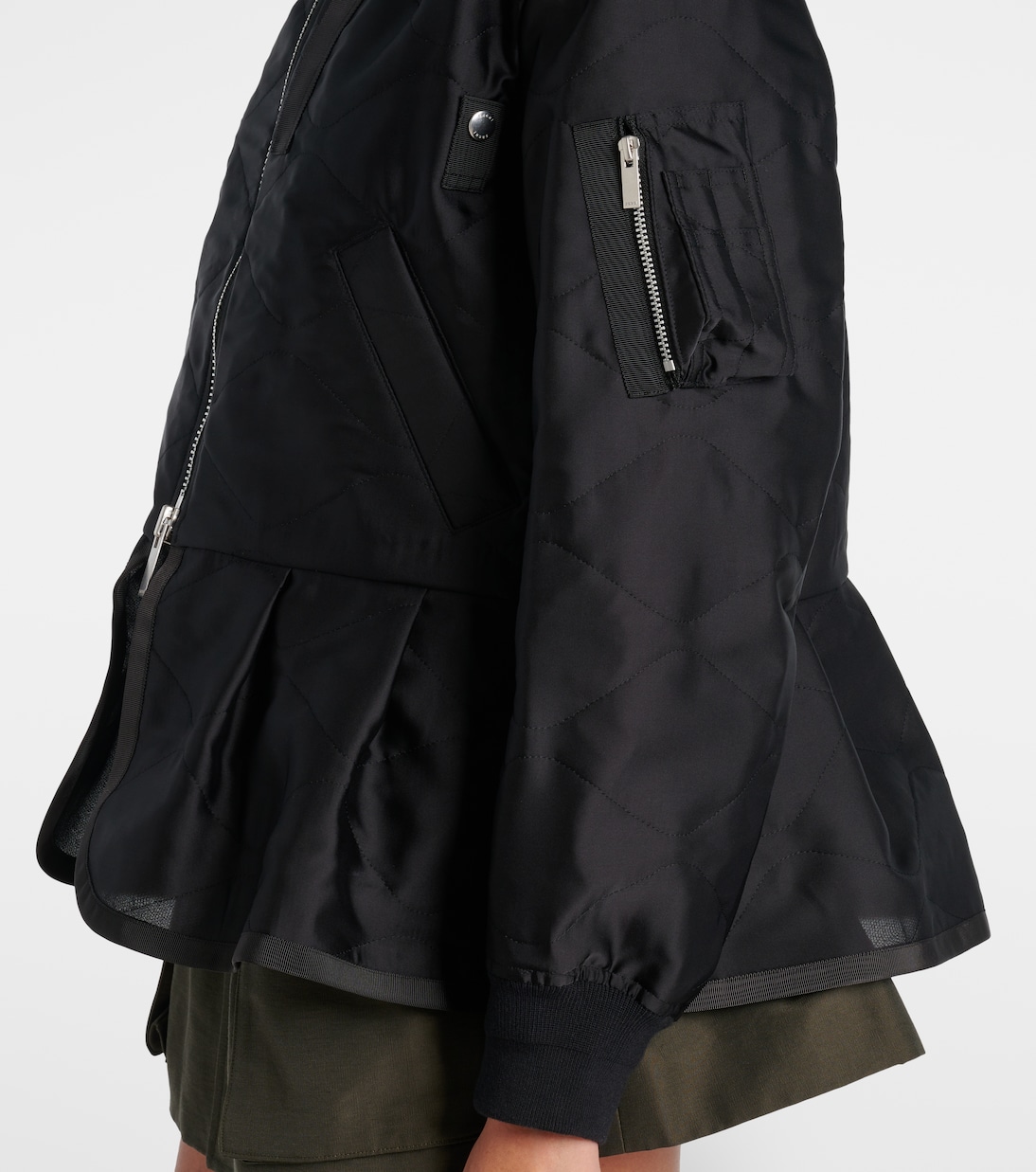 Giacca blouson trapuntata in raso  | Sacai