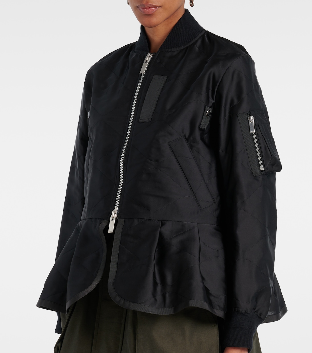 Giacca blouson trapuntata in raso  | Sacai