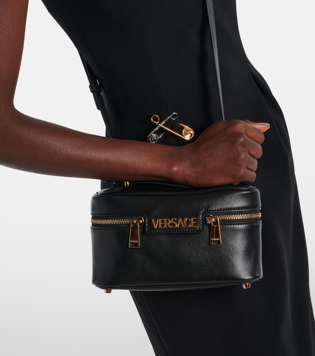 Sac vanity Tag Small en cuir | Versace