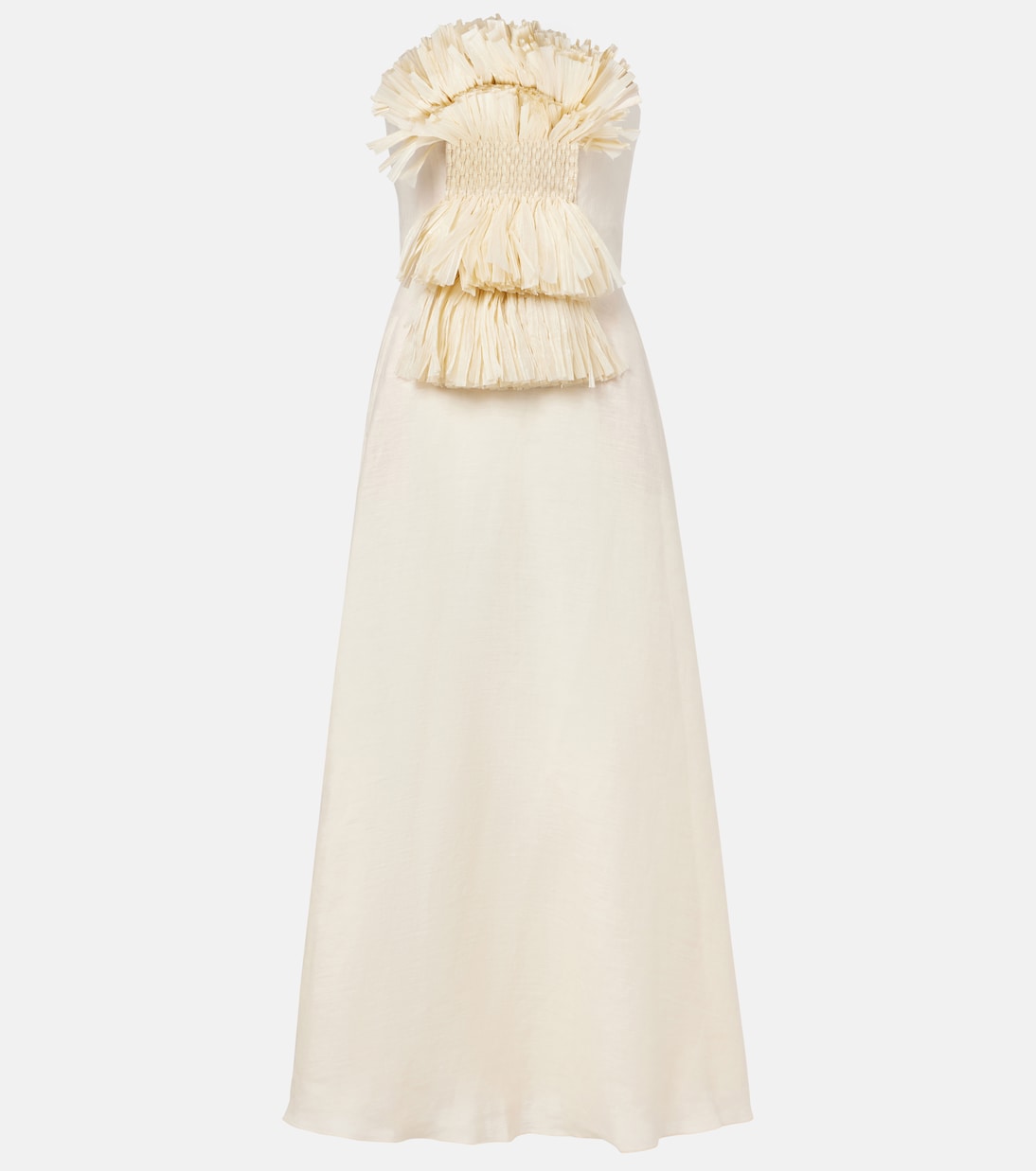 Verziertes Maxikleid aus Leinen  | Johanna Ortiz