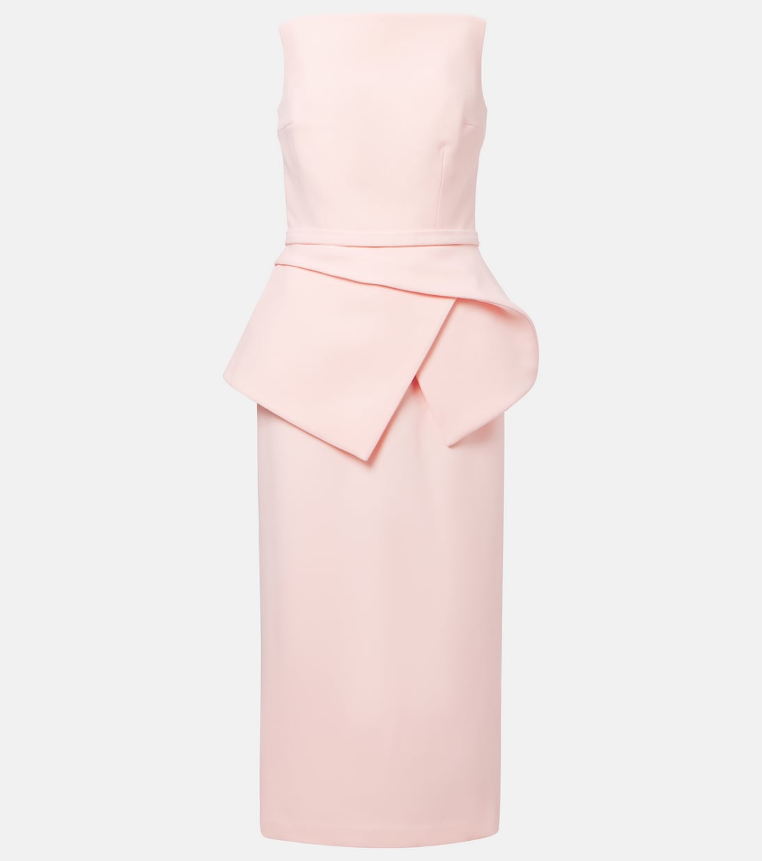 Vestido midi de crepé con cinturón | Safiyaa