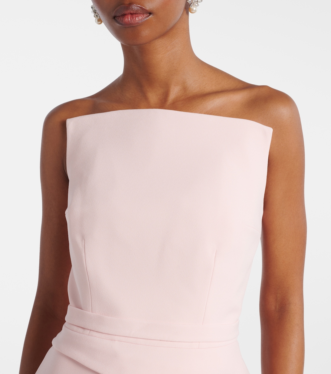 Vestido midi de crepé con cinturón | Safiyaa