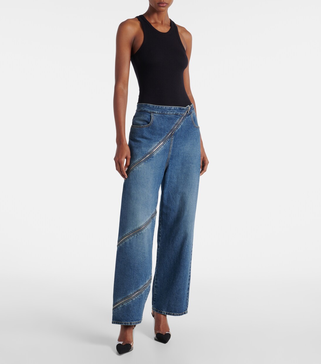 Slingback-Pumps Cœur 90 mit Veloursleder | Alaïa