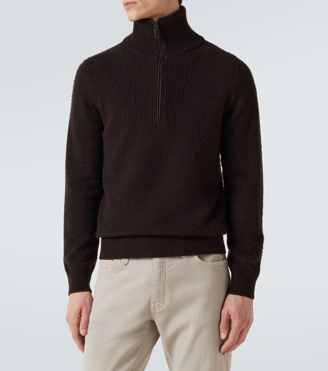 Wool and silk half-zip sweater | Brioni