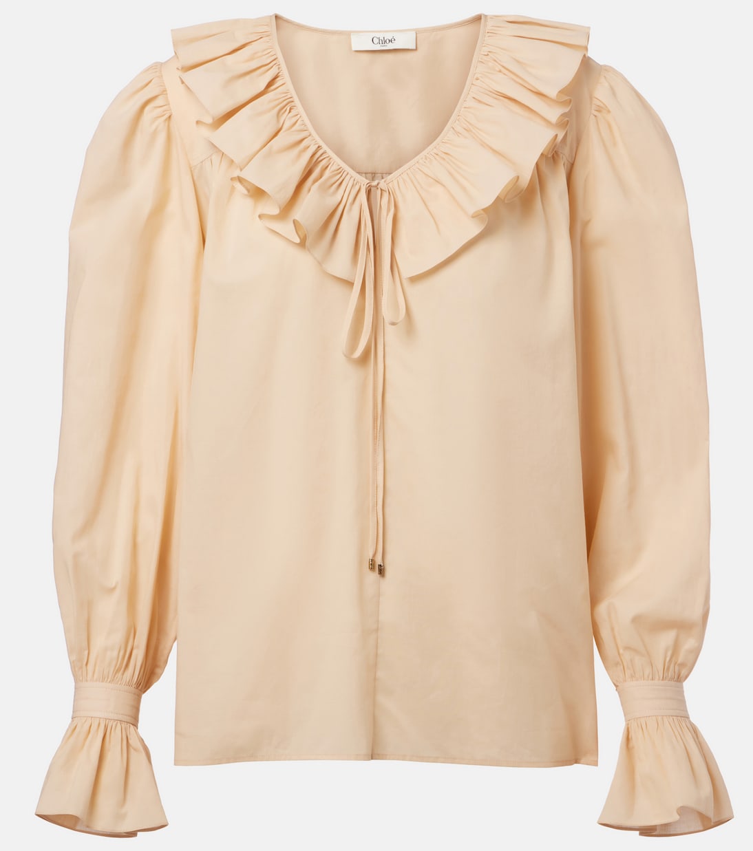 Blusa in voile di cotone con volant  | Chloé