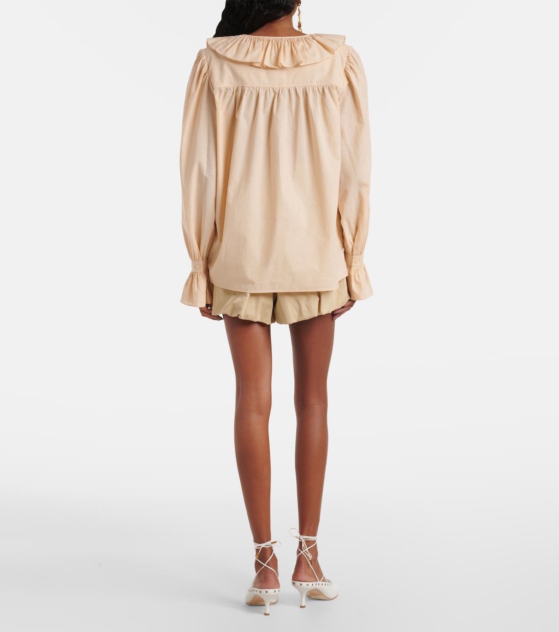 Blusa in voile di cotone con volant  | Chloé