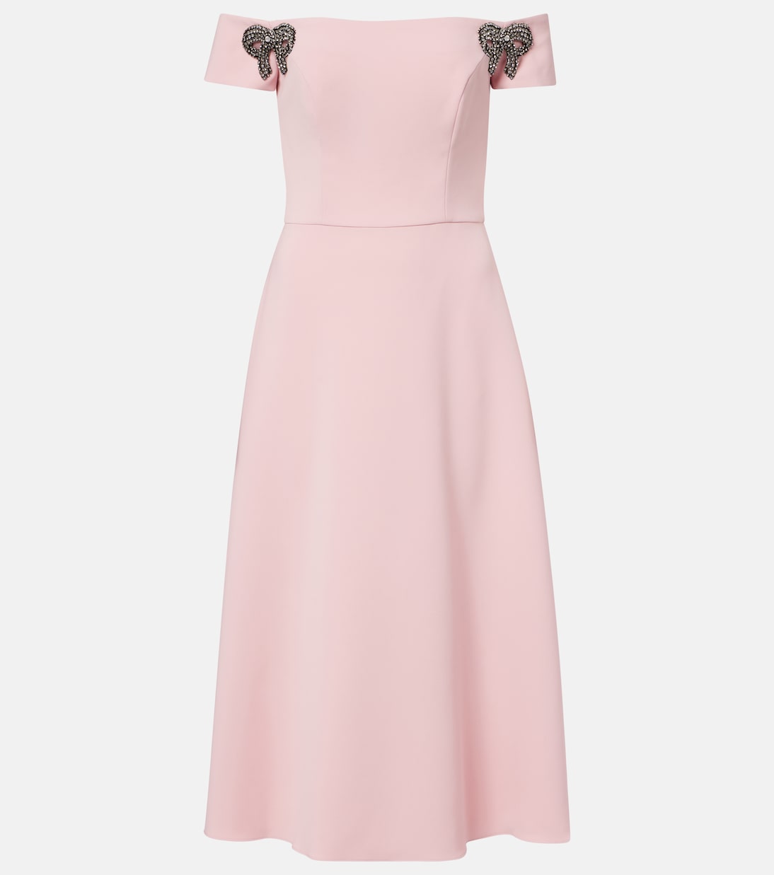 Robe midi à encolure bardot | Carolina Herrera