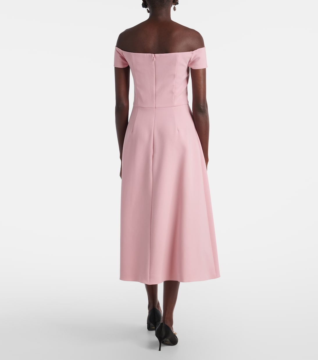 Robe midi à encolure bardot | Carolina Herrera