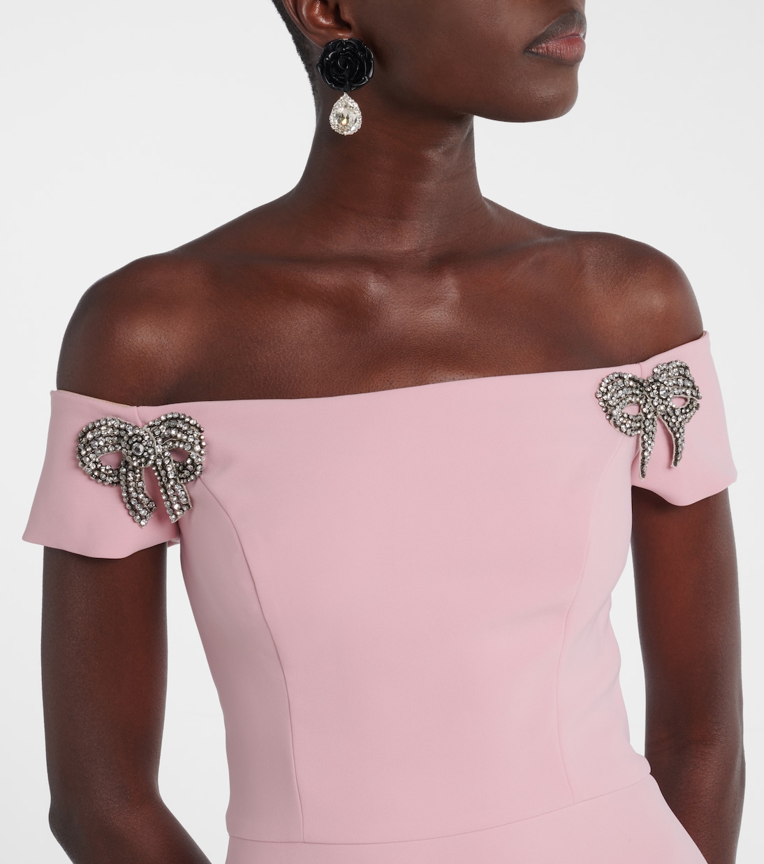 Robe midi à encolure bardot | Carolina Herrera