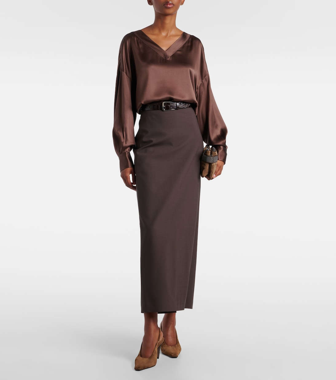 Silk satin blouse | Brunello Cucinelli