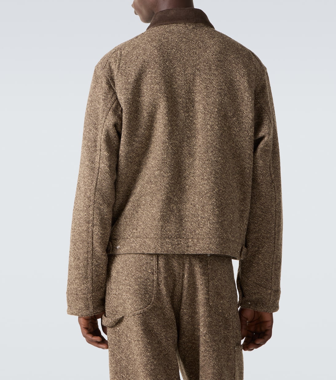 Corduroy-trimmed wool tweed blouson jacket | Auralee