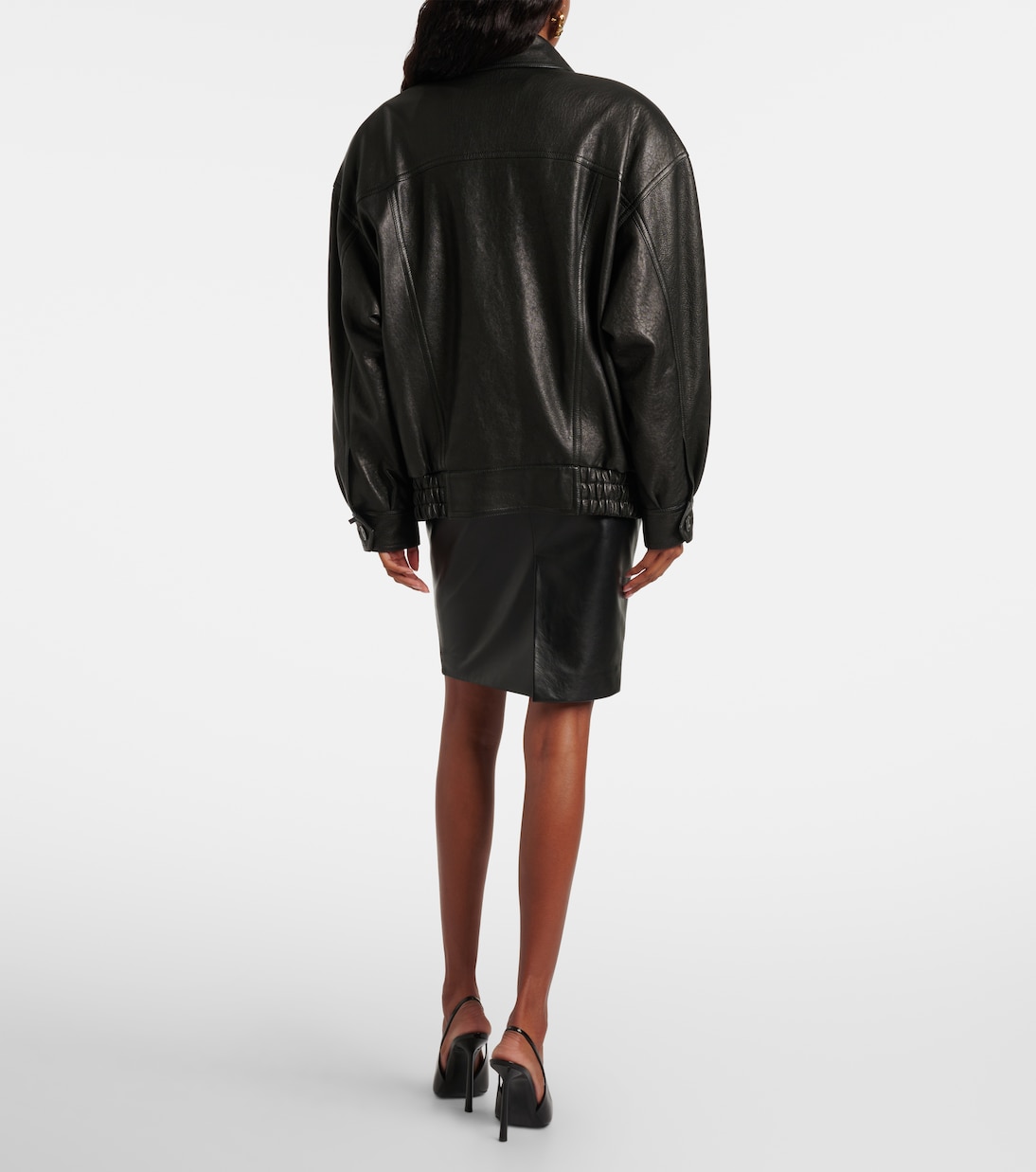 大廓形皮革夹克  | Saint Laurent