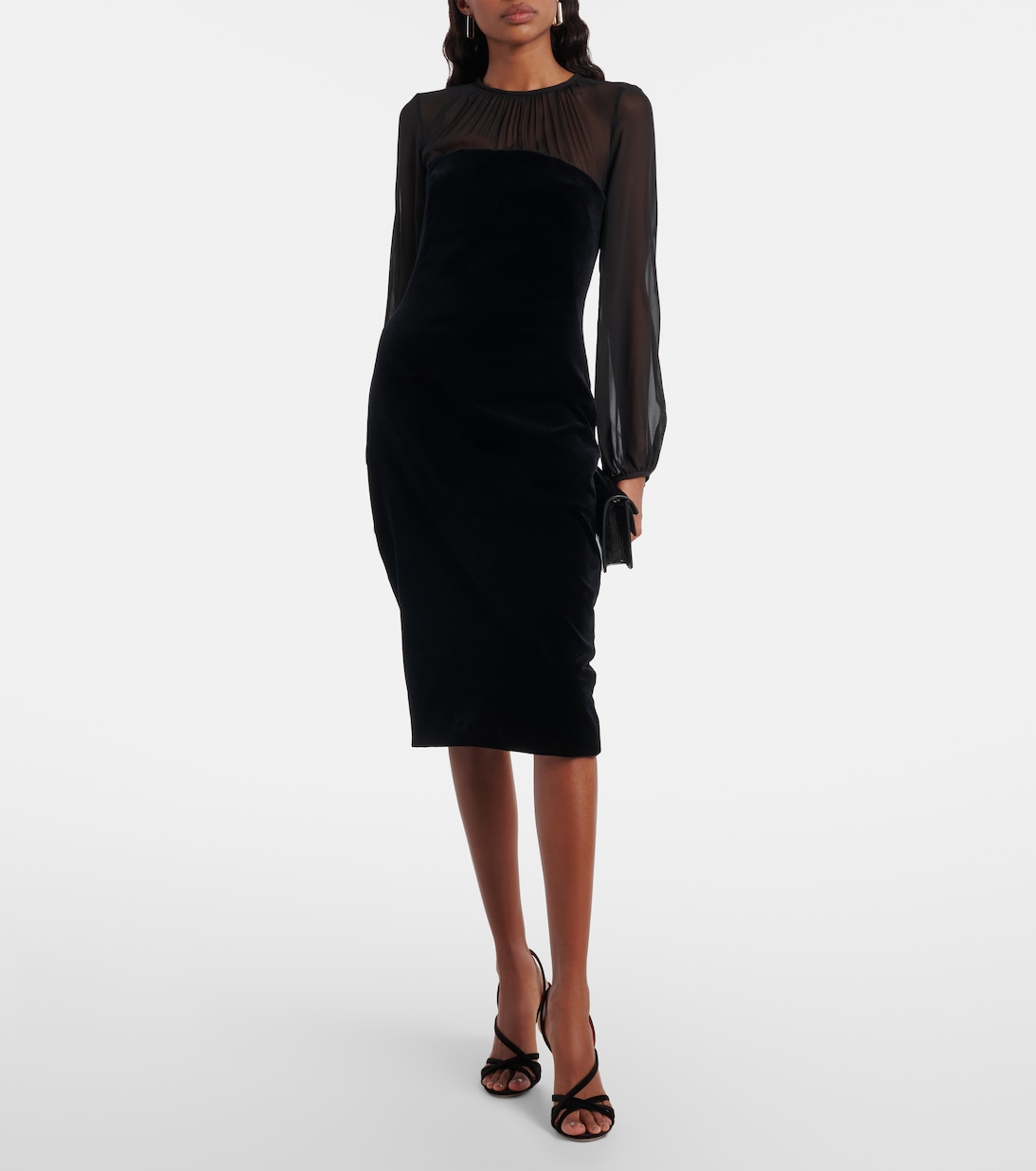 Carl embellished silk velvet midi dress | Max Mara
