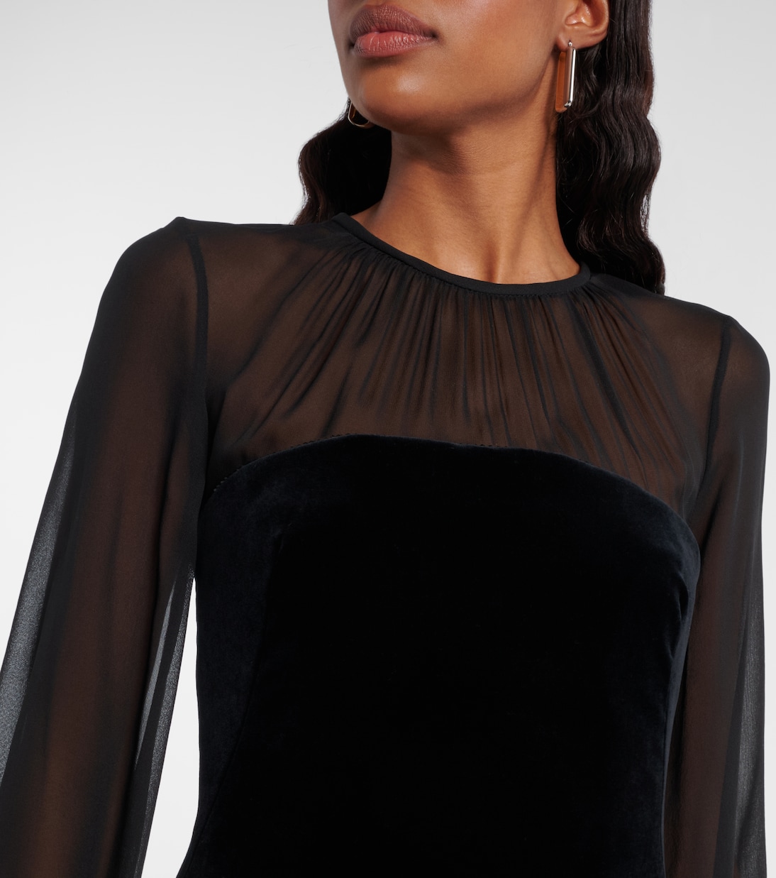Carl embellished silk velvet midi dress | Max Mara