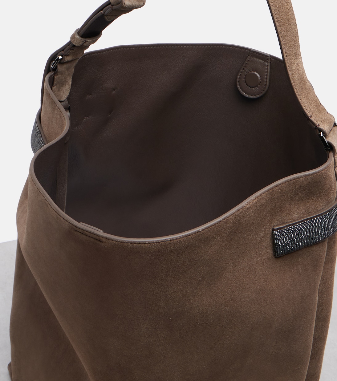 Suede shoulder bag | Brunello Cucinelli
