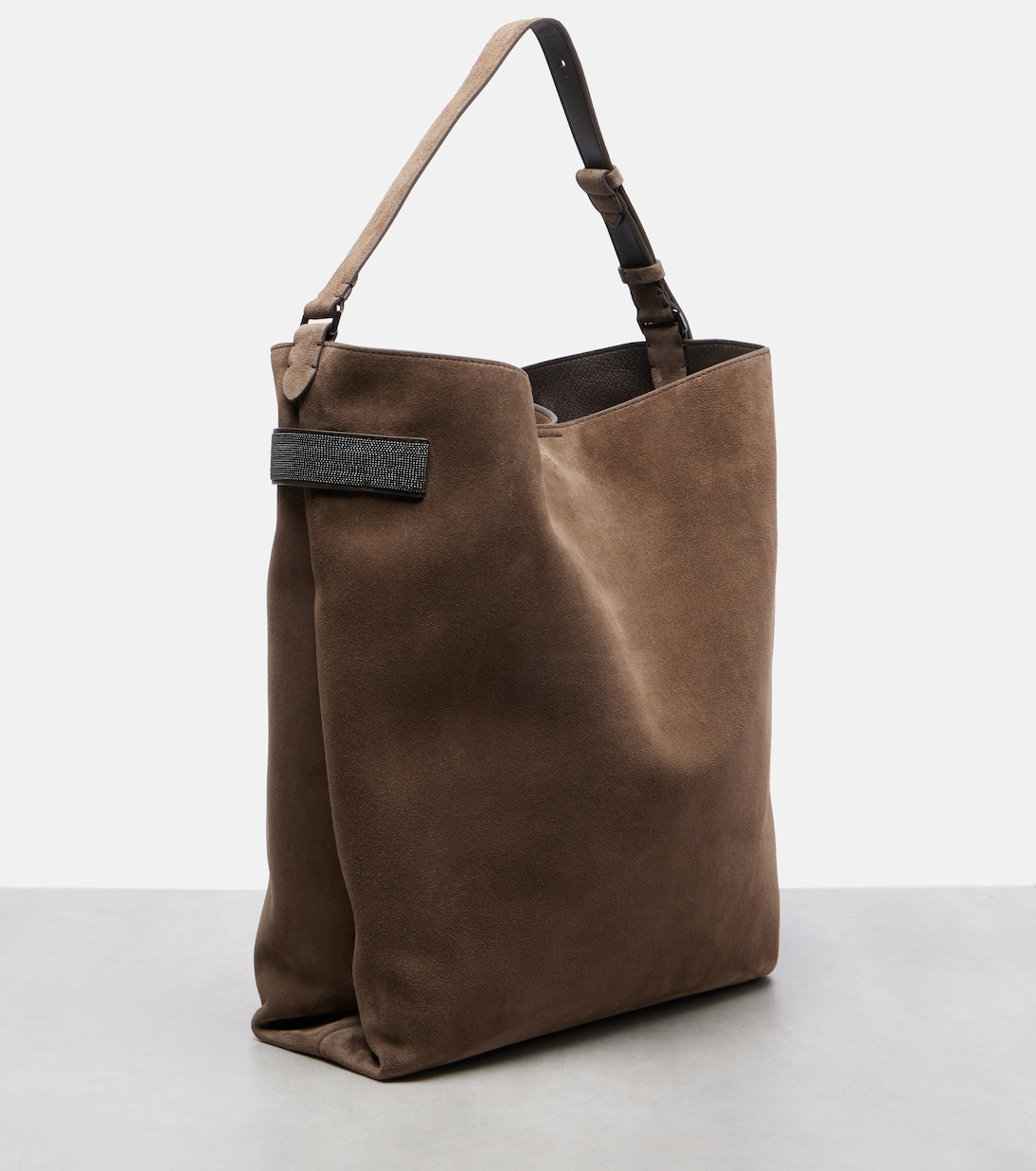 Suede shoulder bag | Brunello Cucinelli
