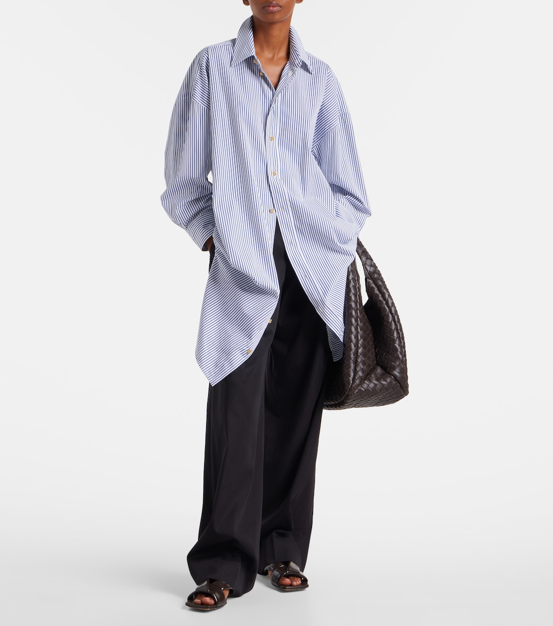 Striped cotton poplin shirt | Bottega Veneta