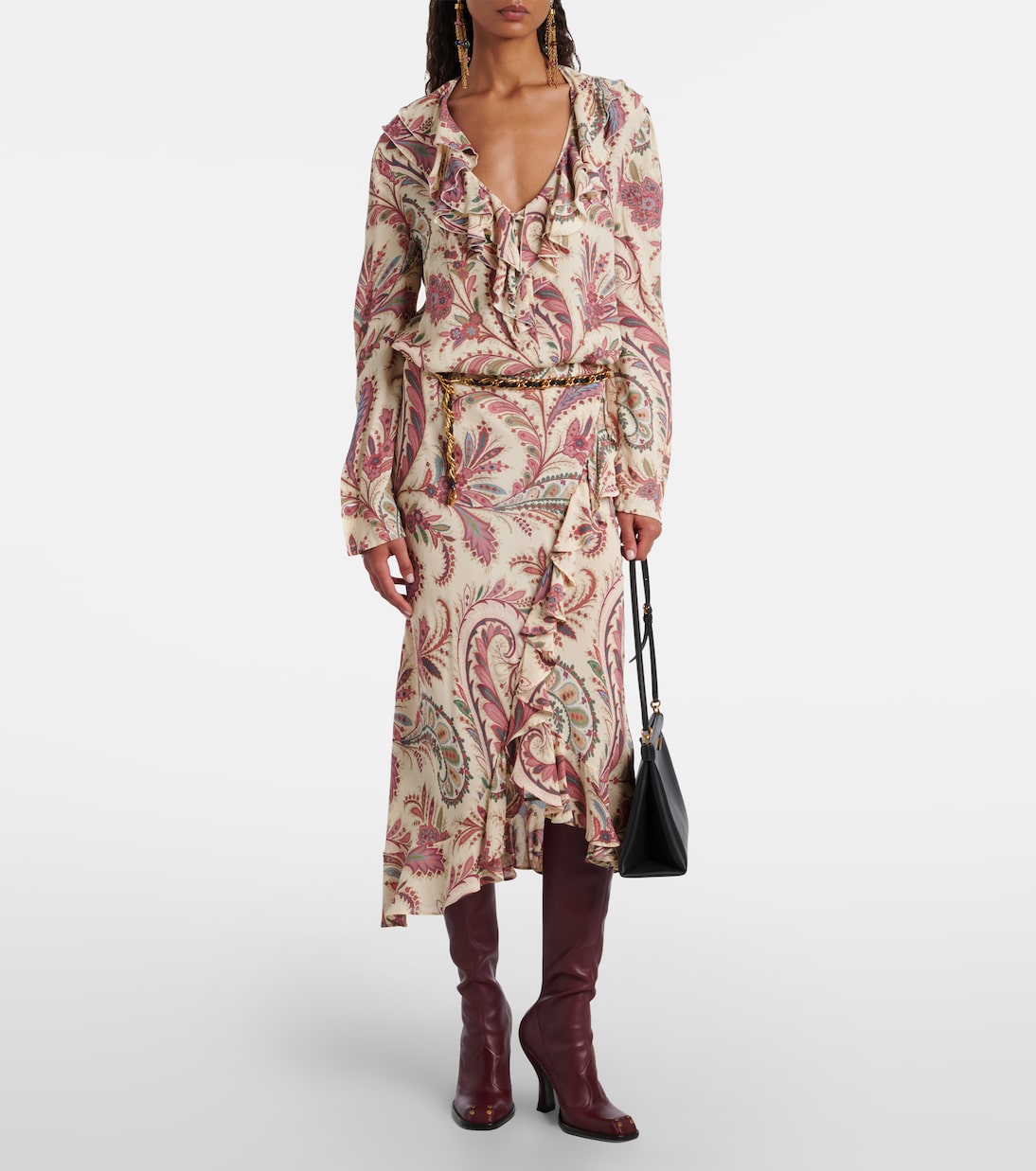 Studded leather knee-high boots | Etro