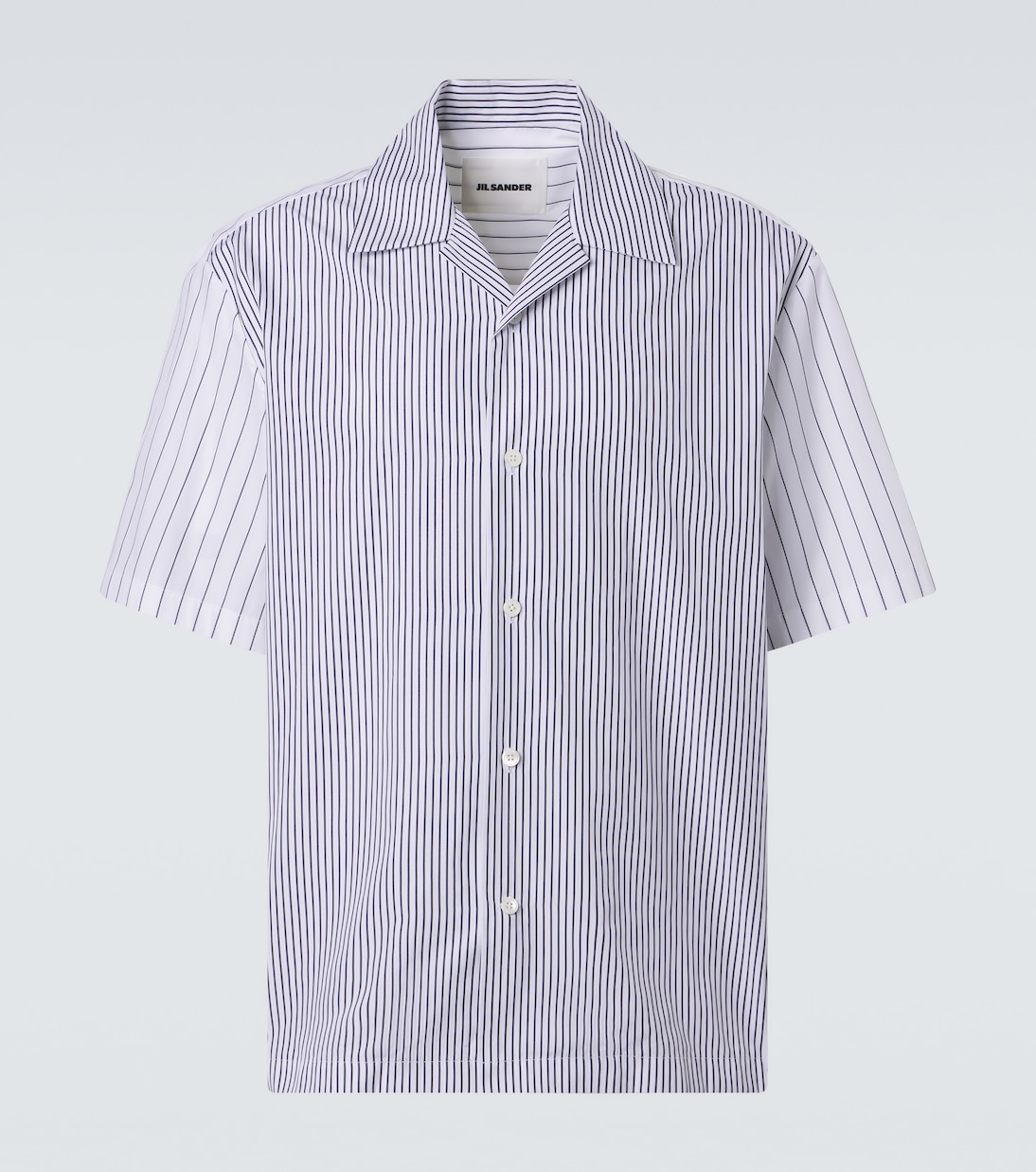 Striped cotton bowling shirt | Jil Sander