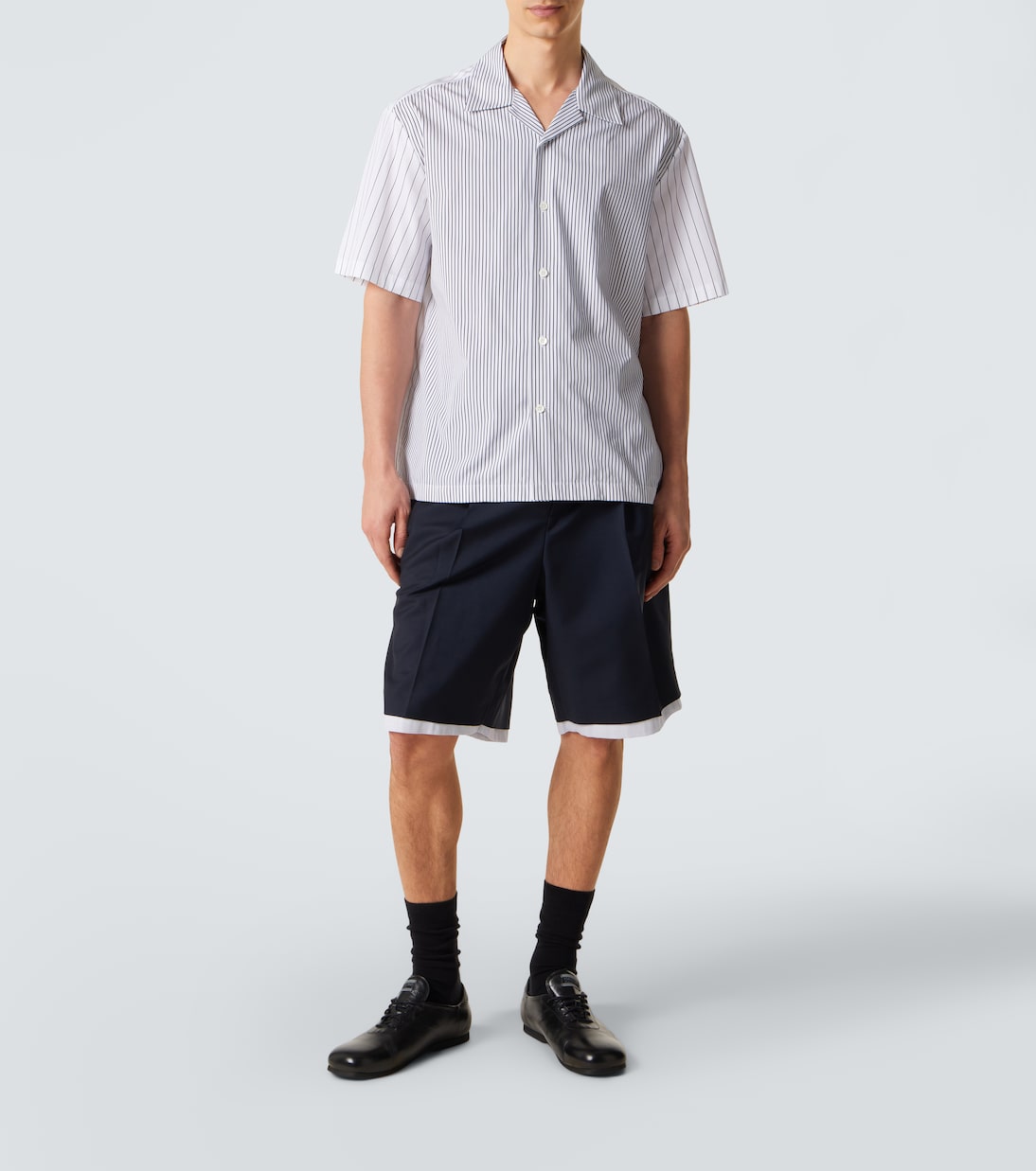 Striped cotton bowling shirt | Jil Sander