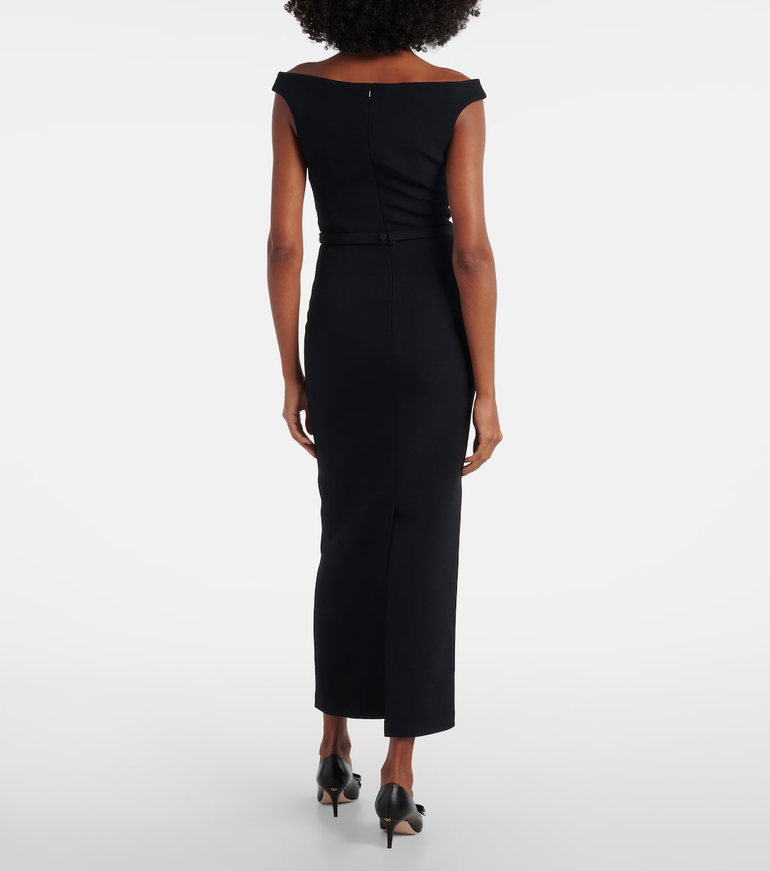 Belted embellished crêpe maxi dress  | Safiyaa