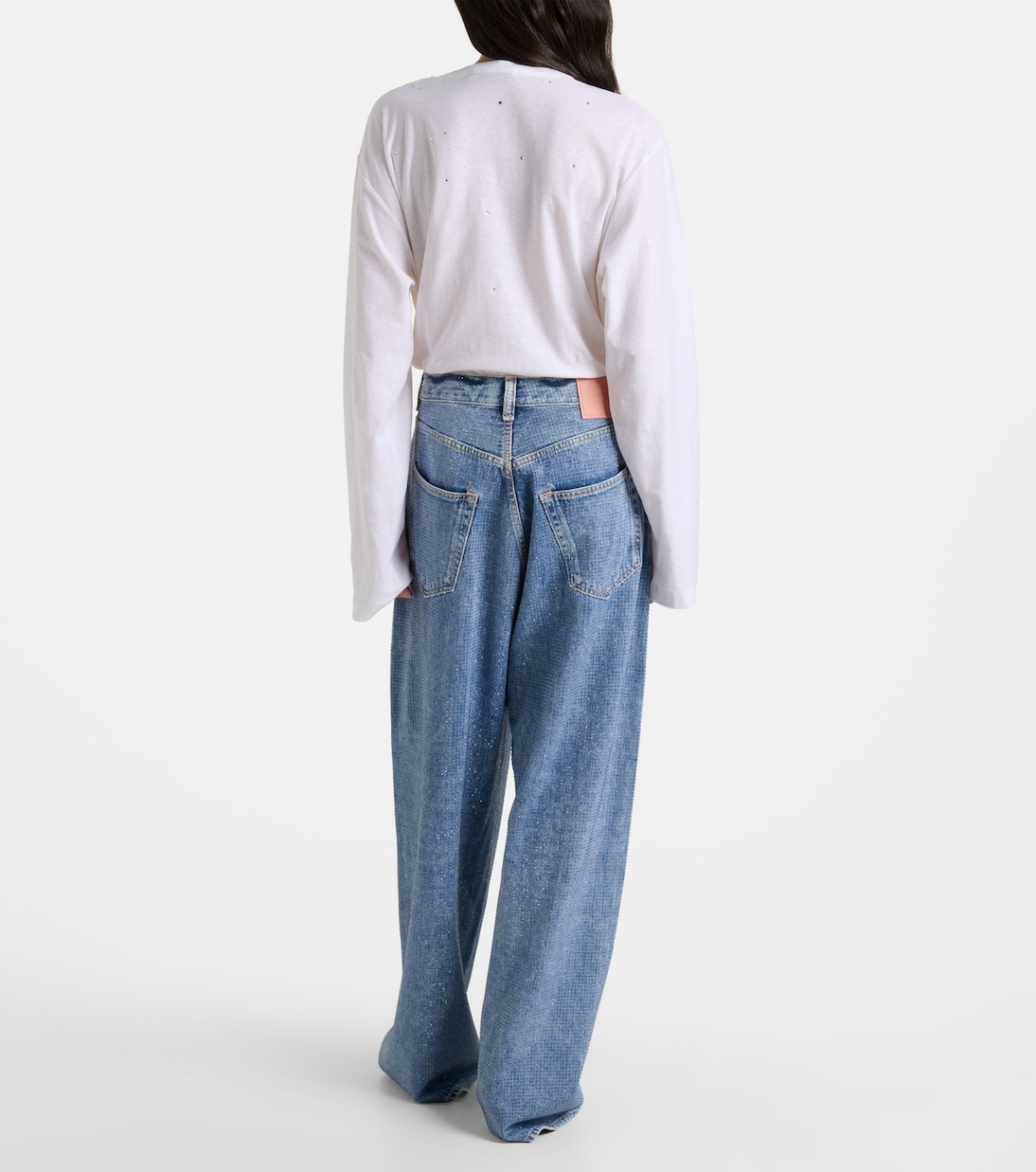 Crystal-embellished high-rise wide-leg jeans | Acne Studios