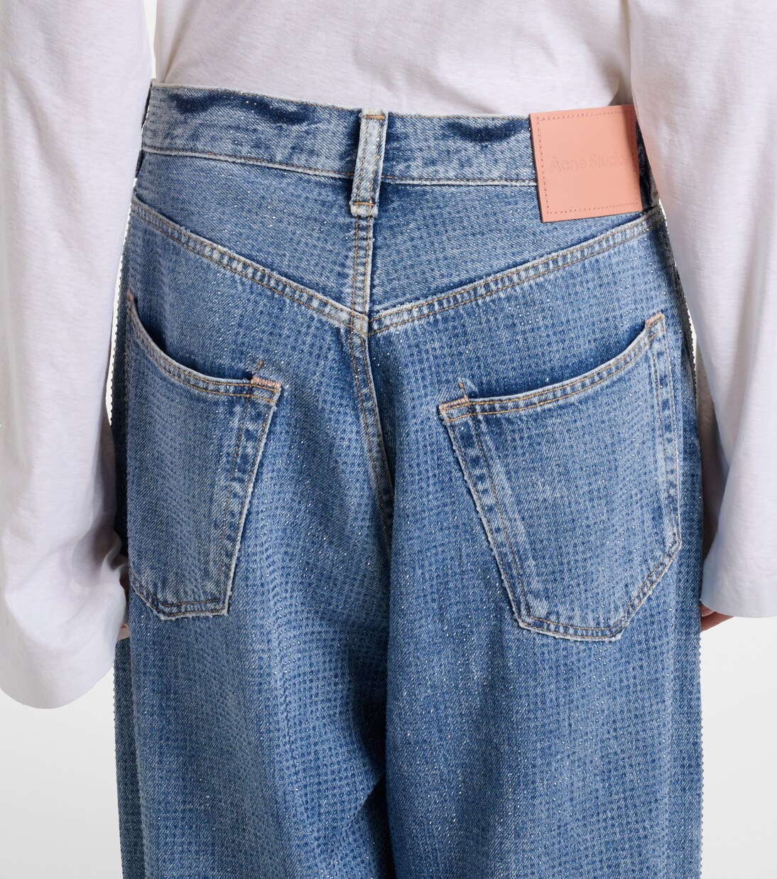 Crystal-embellished high-rise wide-leg jeans | Acne Studios