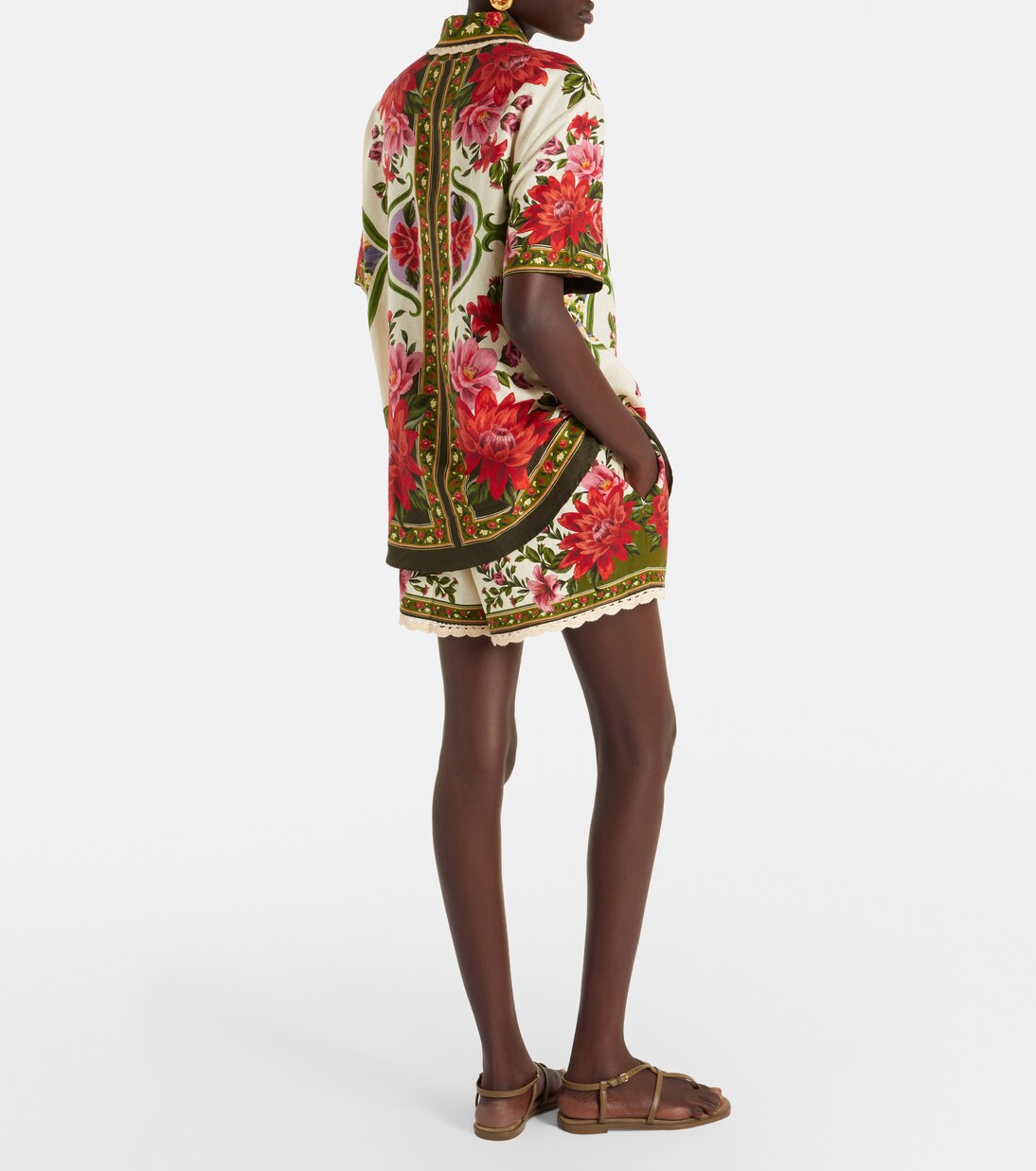 Wonder Rio crochet-trimmed linen-blend shorts | Farm Rio