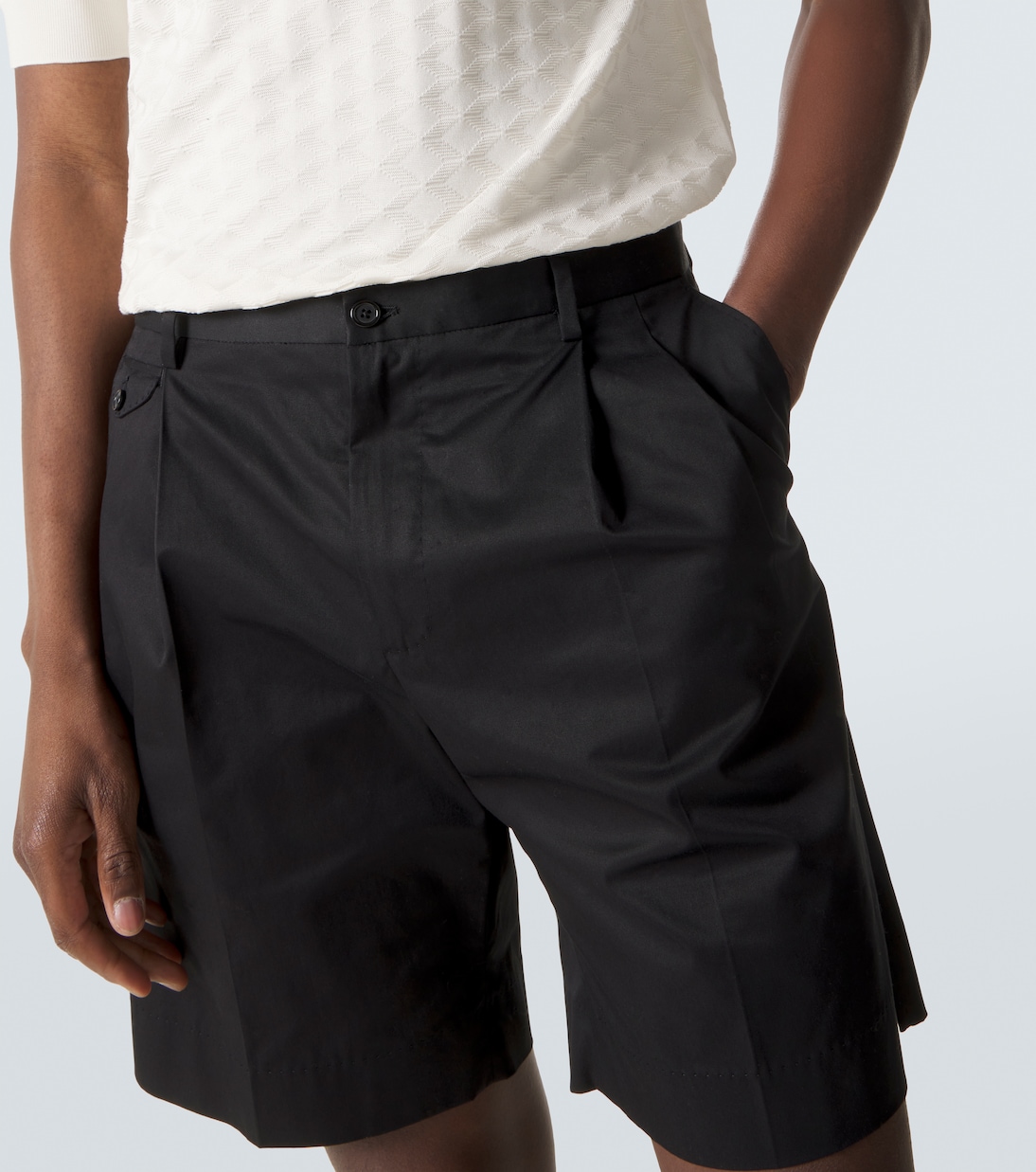 Pleated cotton-blend Bermuda shorts | Dolce&Gabbana