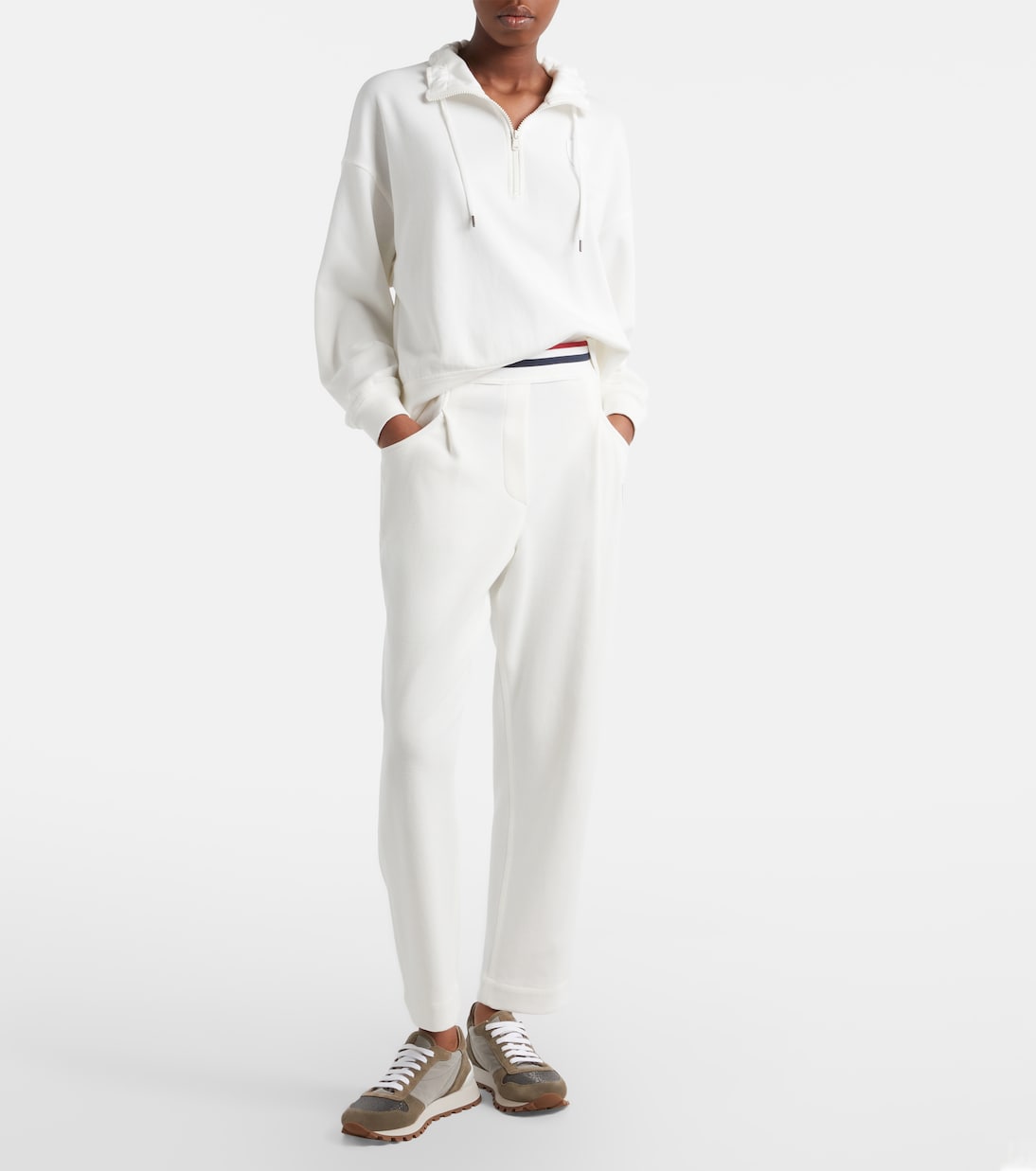 Pantalones tapered en mezcla de algodón | Brunello Cucinelli