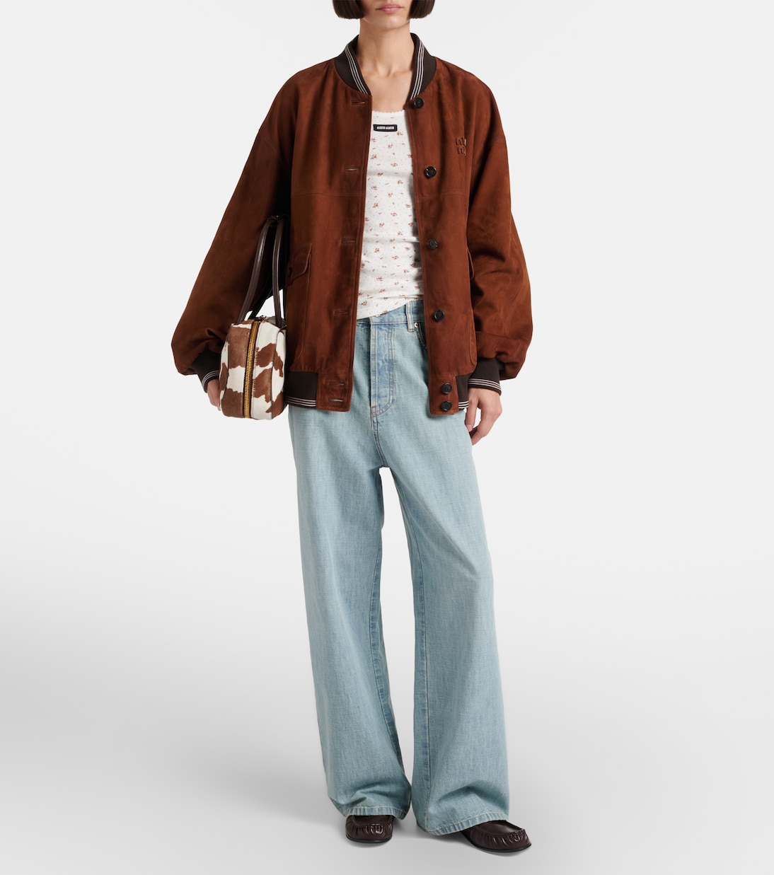 Floral cotton jersey tank top | Miu Miu