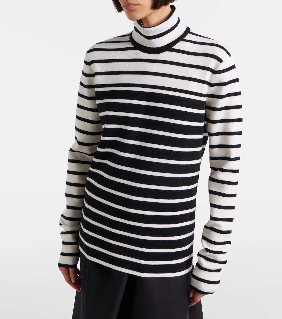 스트라이프 울 블렌드 터틀넥 스웨터 | Toteme