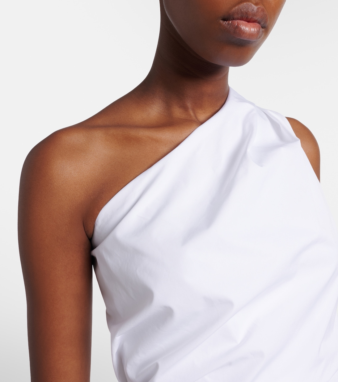 Asymmetric one-shoulder cotton poplin top | Róhe
