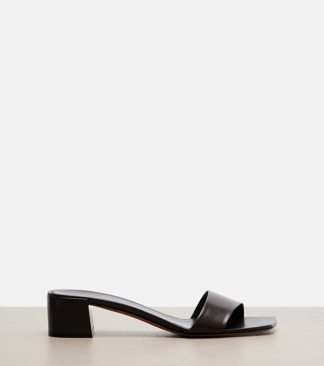 Chocolate leather mules  | The Row