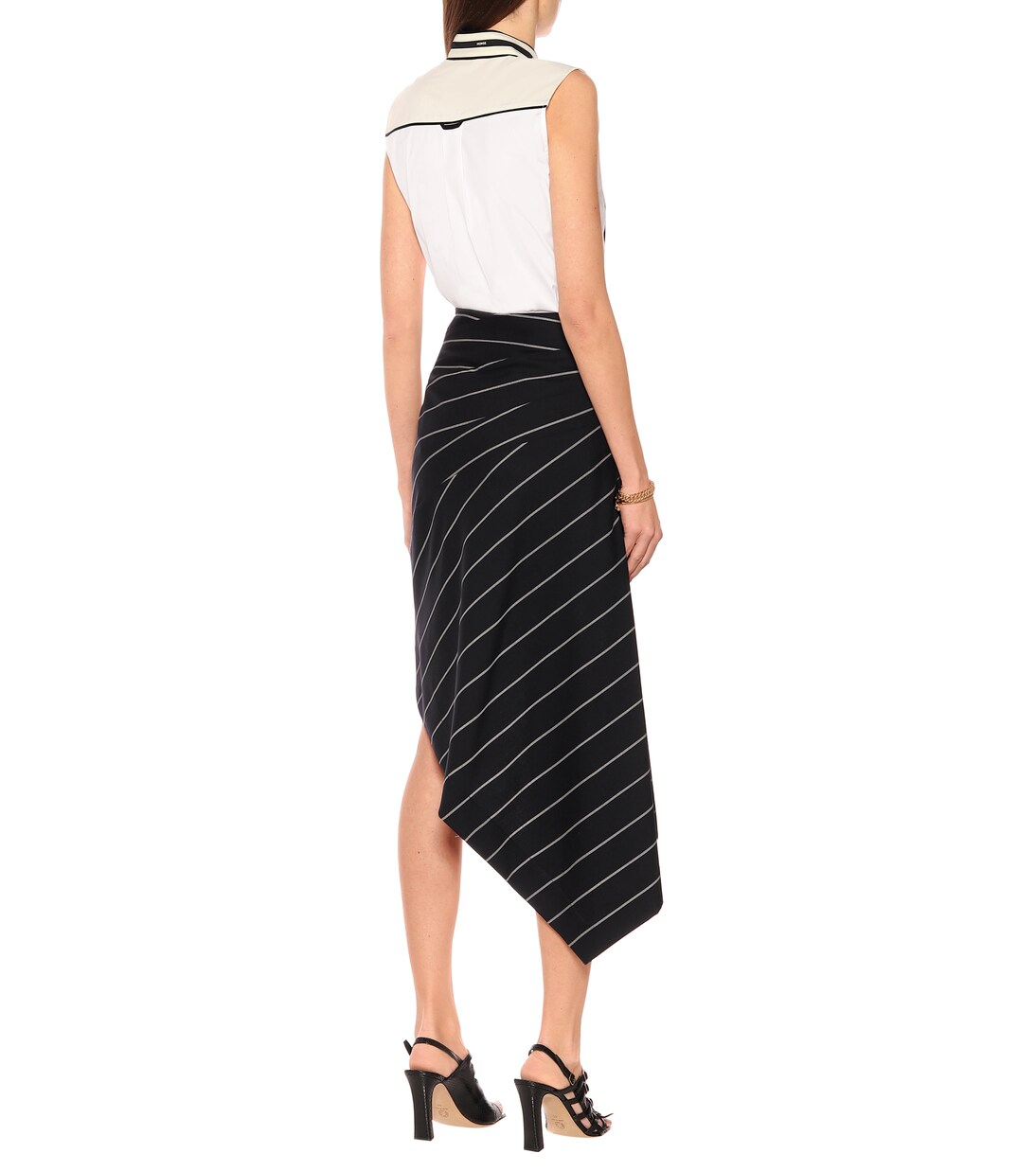 Asymmetric wool midi skirt | Monse