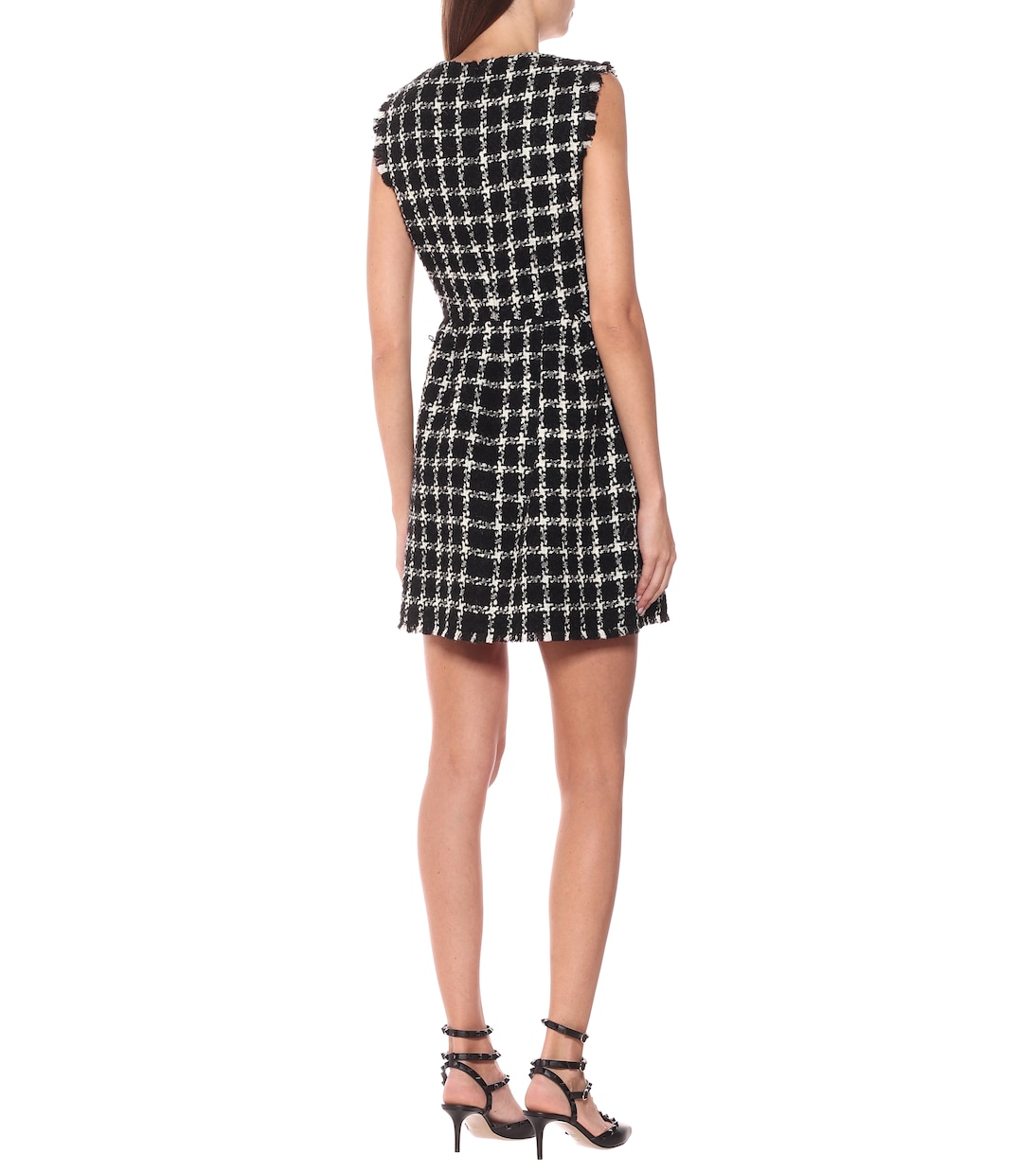 Valentino checked wool-blend tweed minidress | Valentino