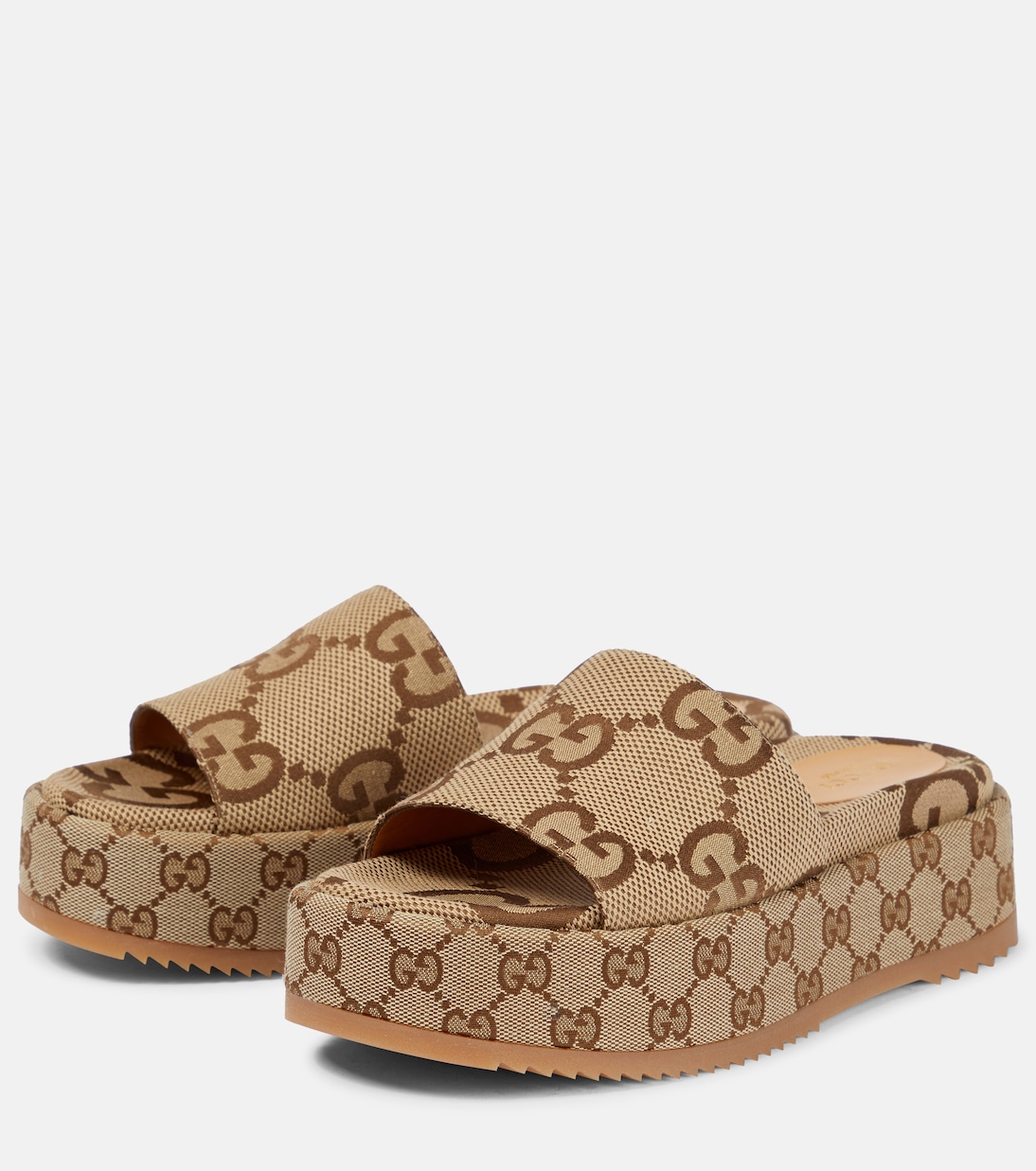GG Maxi canvas platform slides | Gucci