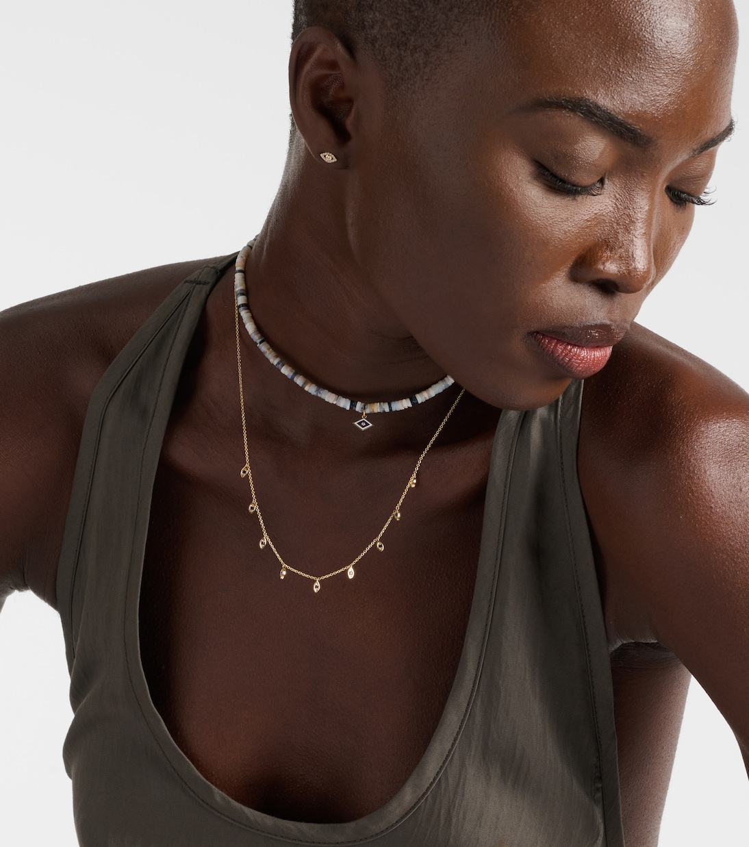 Evil Eye 14kt yellow gold necklace | Sydney Evan