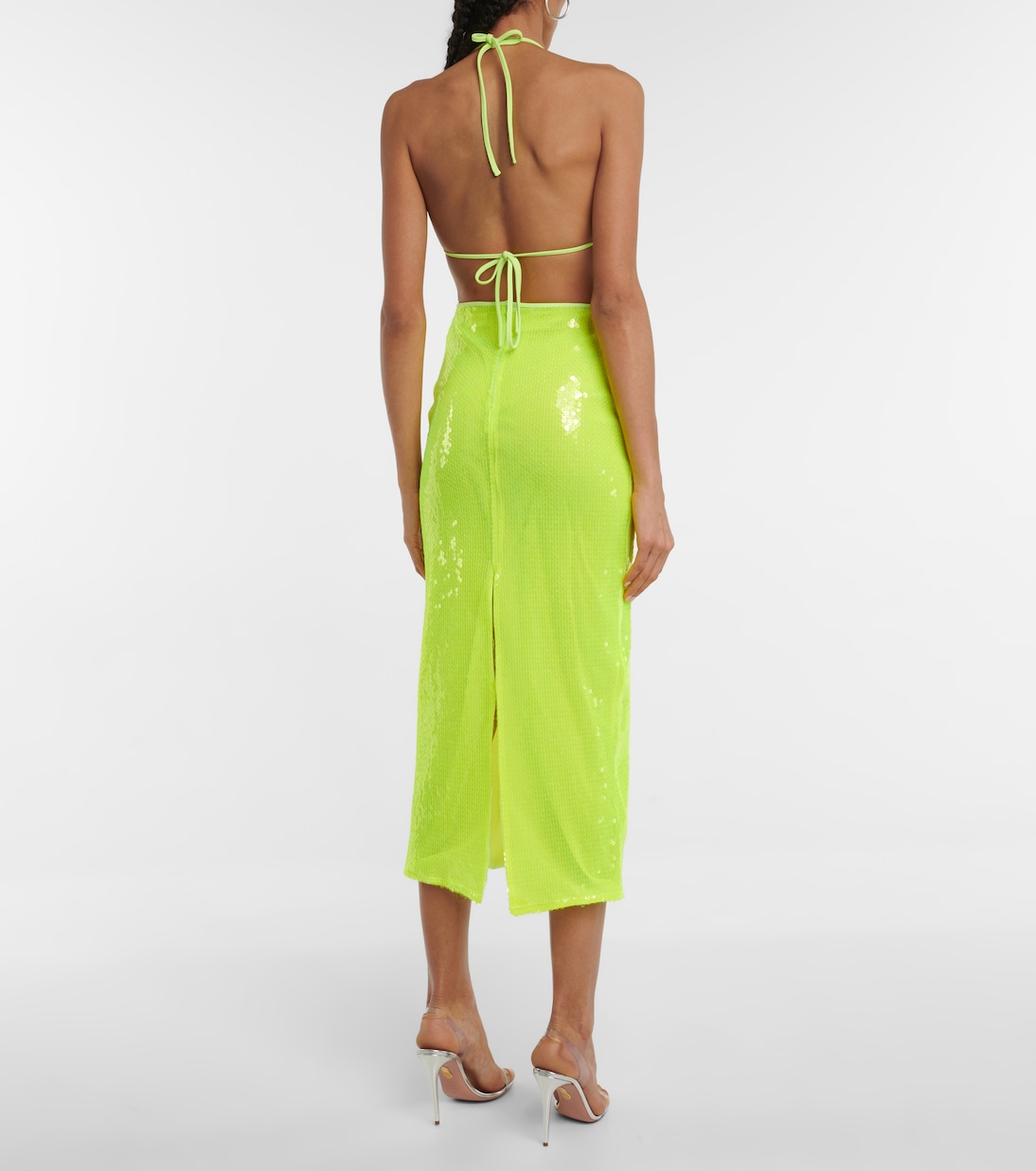 Sequined triangle bikini top | David Koma