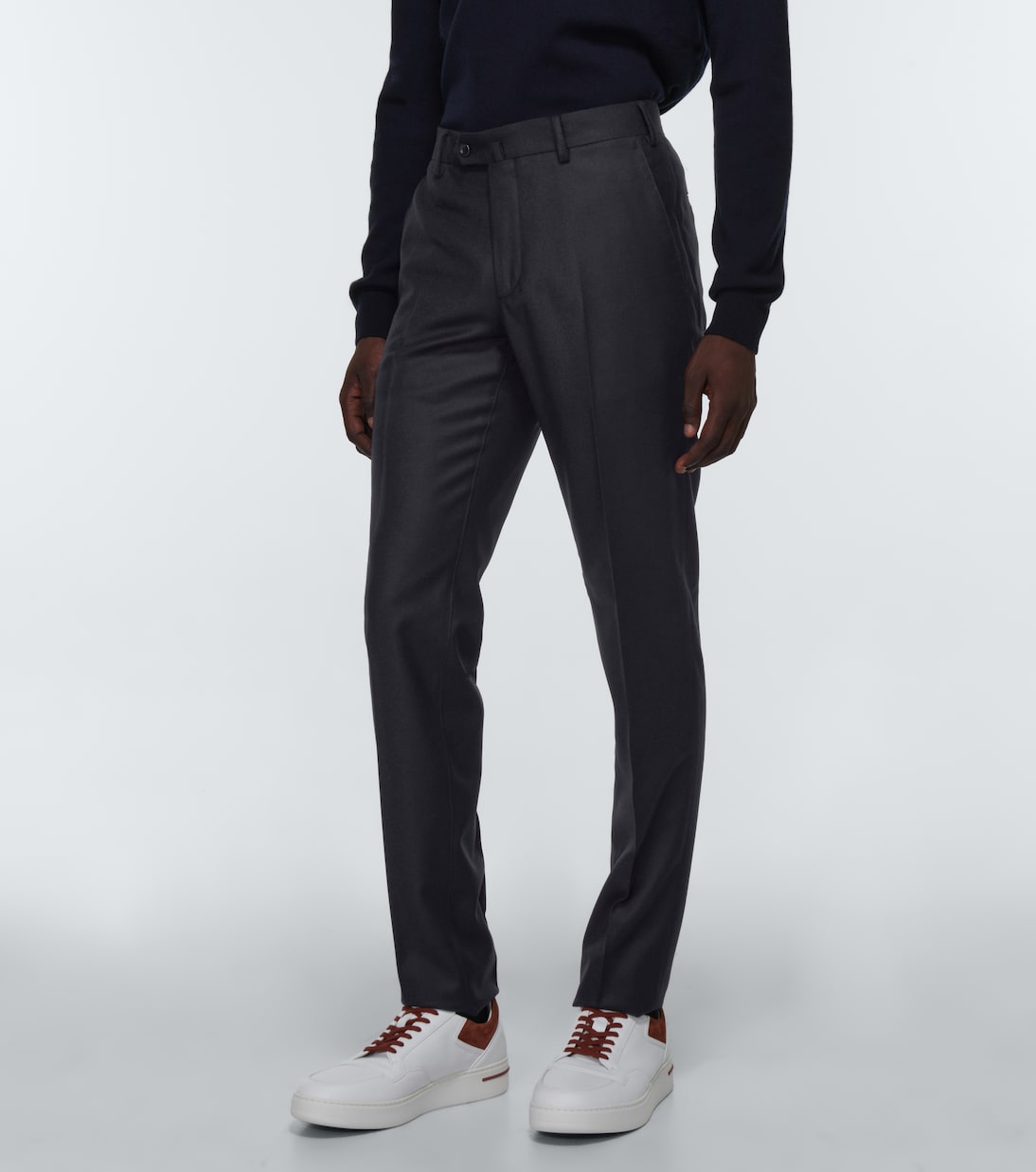 Pantaflat wool flannel slim pants | Loro Piana