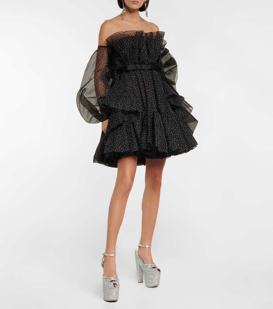 Miniabito in seta con scollo bardot | Giambattista Valli