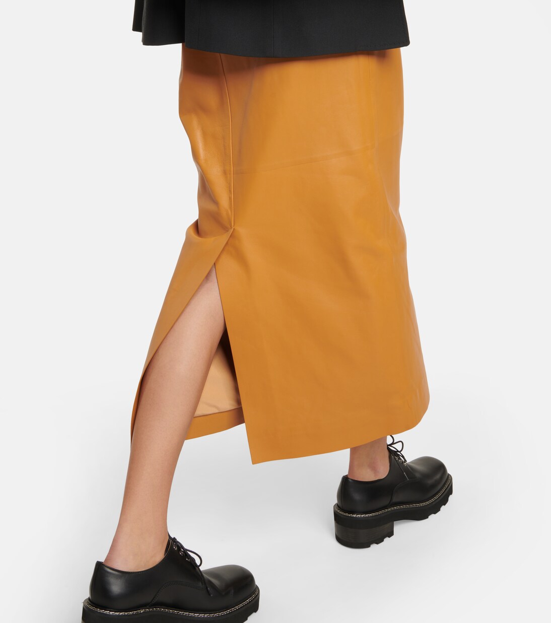 Falda midi de piel de tiro alto | Gabriela Hearst